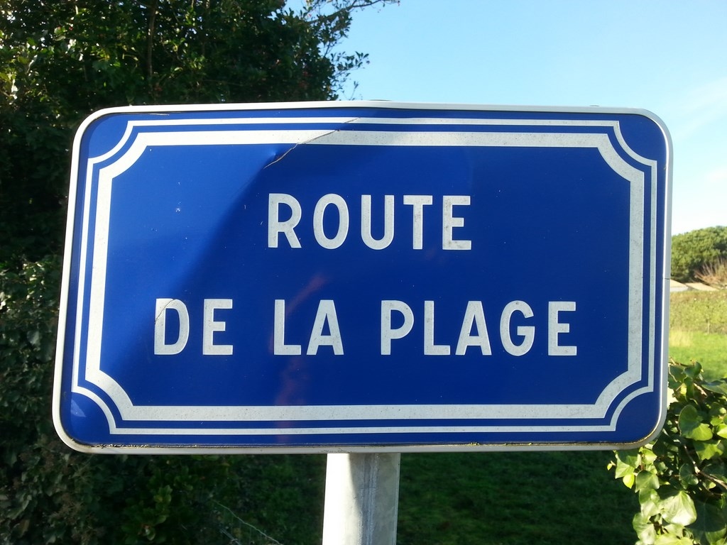 Panneau Route de la plage