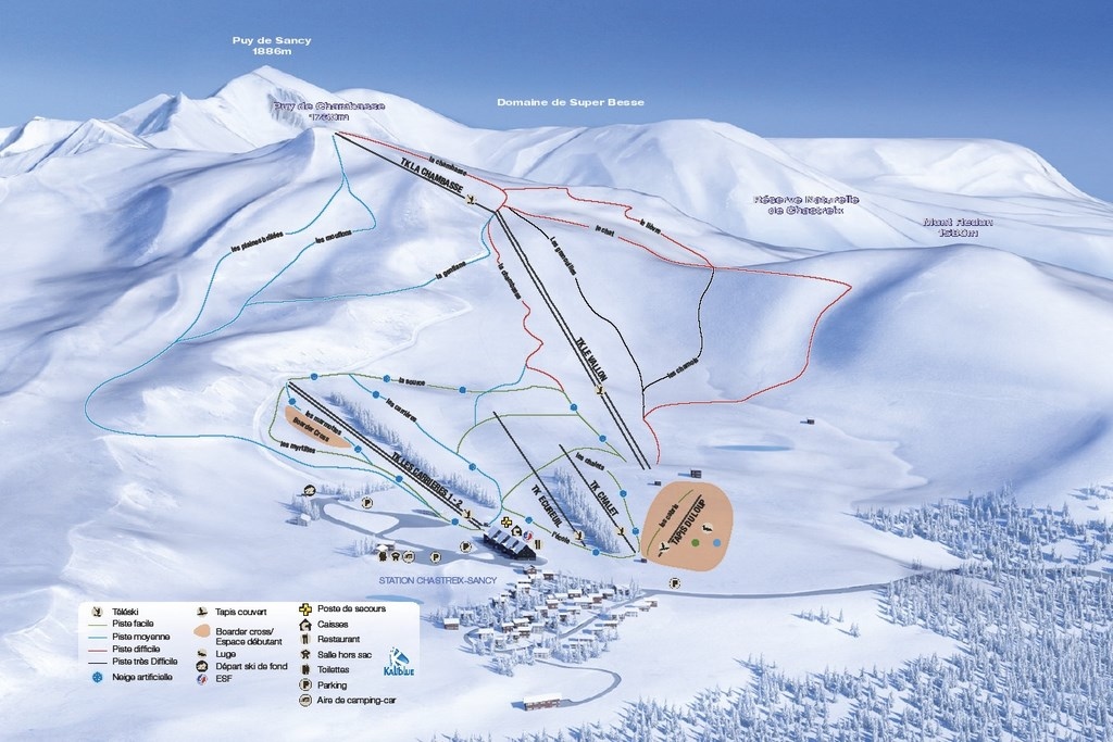 Plan des pistes alpin - Chastreix.