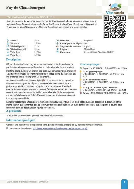 Fiche Puy de Chambourguet