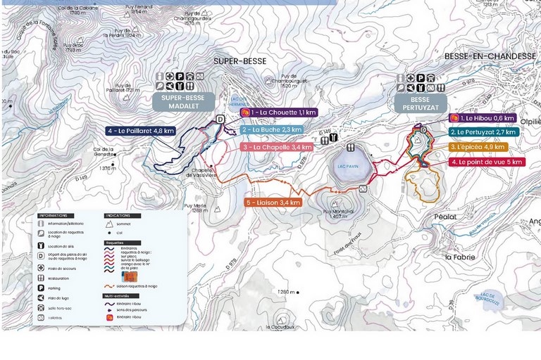 Plan des pistes fond - Super Besse.