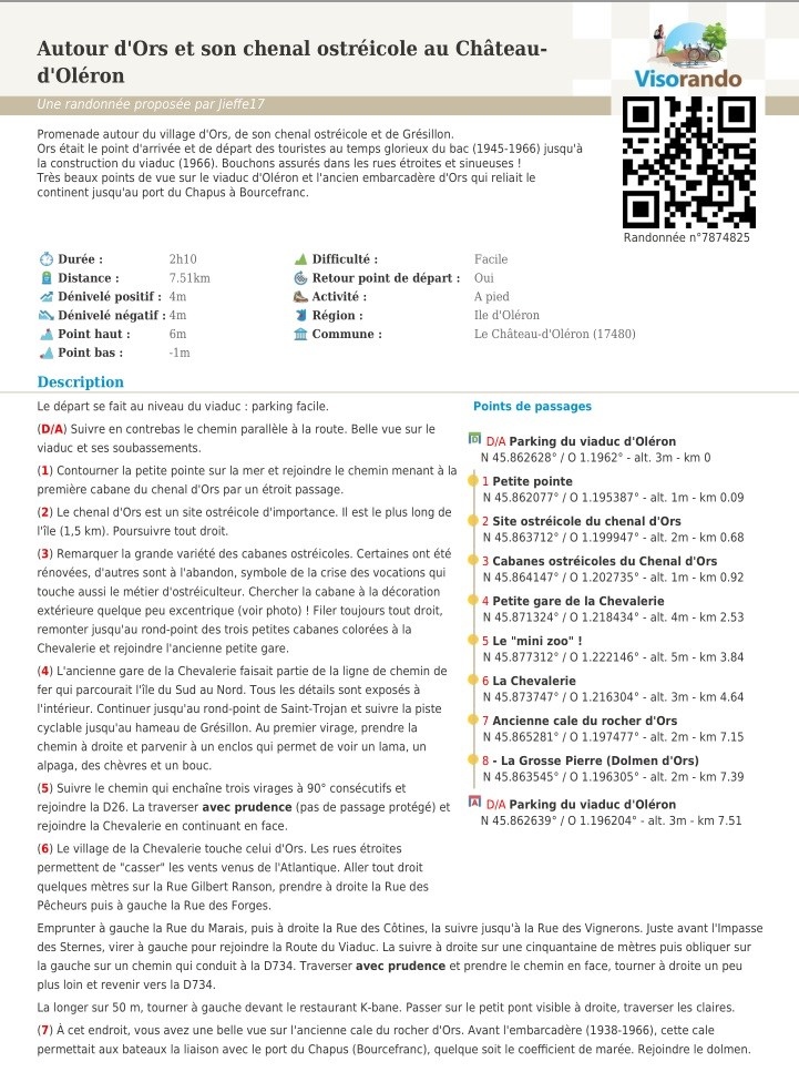 Autour d'Ors et son chenal ostréicole au Château-d'Oléron